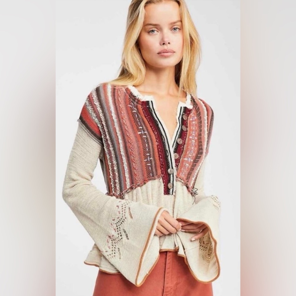 Free People Womens Meadow Lakes Knit Sweater